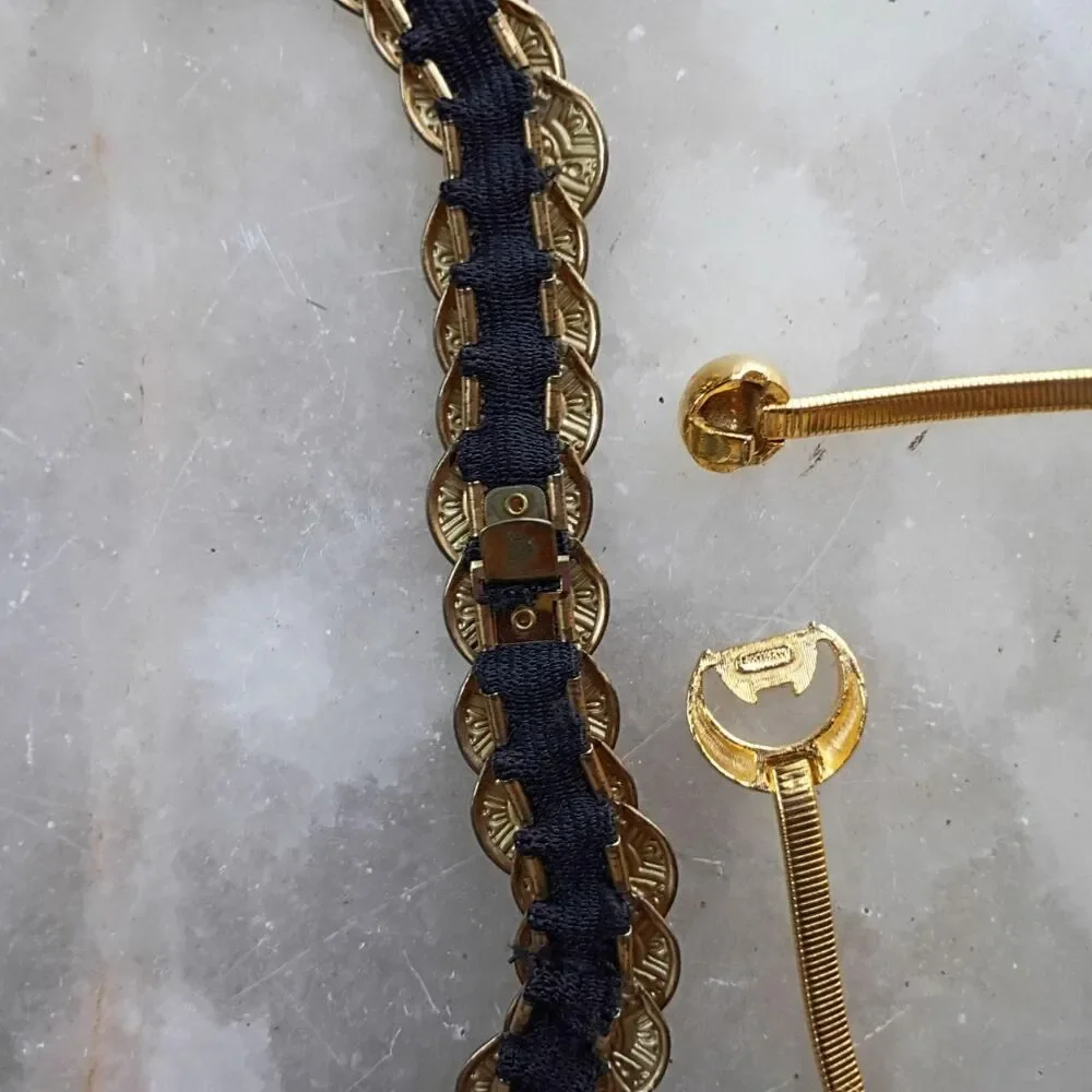2 retro ladies gold-tone metal belts